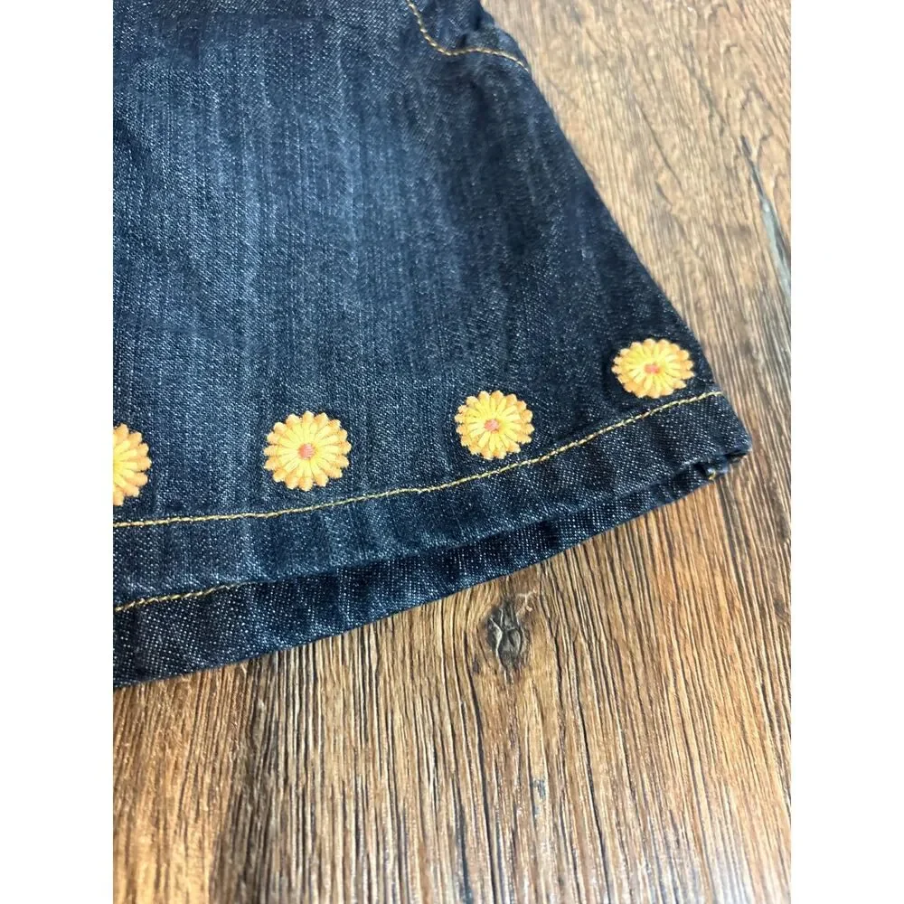 🔆 Y2K toddler girl flower embroidered denim skort